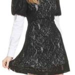 Free People  size XS lace overlay long sleeve tunic PRINCESS collared shirt dress Photo 4