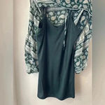 Wrangler  retro Hunter Paisley knee length hunter green sheer flowy dress women’s Photo 11