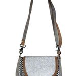 Myra Bag Hairon Flap Honey Bee Design Crossbody Purse Gray Photo 1