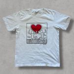 Uniqlo Keith Haring x White T-shirt w/ Red Heart Graphic Photo 0