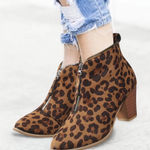 Beast Fashion Leopard Print Ankle Booties Photo 0