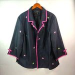 Silkland 24W Black Pink Satin Cocktail Jacket Plus Photo 0