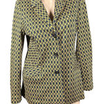 CAbi Kensington Proper Standout Medallion Blazer Jacket 3372 Mustard & Blue M Photo 0