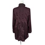 White House | Black Market Purple Gold Snap Ruffle Nylon Trench Coat Size 6 Photo 3