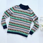 J.Crew Fair Isle Knit Wool Tube Skirt and Sweater Set in Navy Teak Size XXS Photo 3