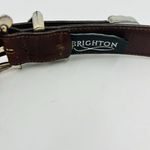 Brighton Allegro Swirl Faux Croc Embossed Brown Leather Belt Silver Buckle Sz M Photo 4