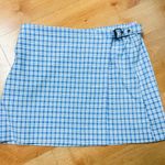 Wild Fable Blue & White Plaid Belted Wrap Mini Skirt Photo 1
