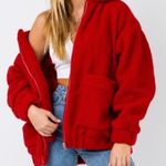 I am gia I.AM.GIA Pixie Coat in Red Zip Front Womens Medium Photo 1