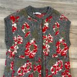 ZARA Floral Jacquard Chunky Knit Vest Sleeveless Sweater size Small Photo 5