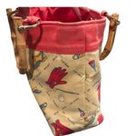 Liz Claiborne  Vintage Cloth Golf Theme Bamboo Tote Bag Photo 4
