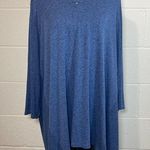 Lane Bryant Criss Cross Neck Blue Ribbed Knit Pullover Sweater Photo 0