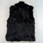Saks 5th Avenue Saks Fifth Avenue genuine Rabbit Fur Vest Sleeveless Black Size S/M‎ NWOT Photo 8