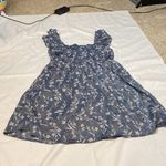 6 Wallflower Morgan Floral Flutter Ruffle Sleeve Grisaille Large Cottagecore Blue Photo 4