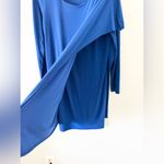 Last Tango Long Sleeve Sheath Dress with Overlay in Cobalt Blue Photo 2