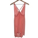 Lace‎ Mesh Halter Babydoll Chemise Slip Peachy Pink Lingerie Size L Photo 3