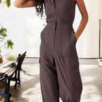 Athleta BROOKLYN UTILITY BAGGY JUMPSUIT Relax fit Color Shale Dusty Purple 14P Photo 0