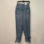 We Wore What  Paper Bag Buckle Jean in Indigo Rigid Denim 29 Photo 3