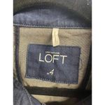 Ann Taylor Loft Jacket Women's 4 Blue Denim Front Button Long Sleeve Pleated B71 Photo 2