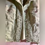 Canyon Retreat Green Jean Jacket Casual Style, frayed hem, silver hardware Photo 2