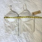 Madden NYC Ivory Faux Leather Corset Zipper Front Womens Size L Crop Top Y2K NEW Photo 4