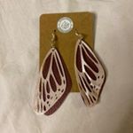 Handmade Faux Leather Butterfly Wing Hypoallergenic Earrings Pink Photo 1