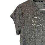  Gray Short Sleeve Casual Athletic White Puma Cat Logo T-Shirt Women Sz M Photo 3
