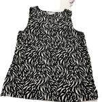 Nine West  Tank Top Size Small Animal Zebra Print Black White Lined New Photo 0