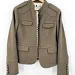 J.Crew Green Military Wool Brass Button Jacket Photo 0