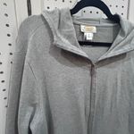 Talbots  Grey Full Zip Hoodie Long Sleeve Casual Comfort XL Cotton Modal Blend Photo 2