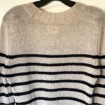 KHAITE  Tilda Striped Cashmere Sweater Ribbed Fisherman Ecru Black Small EUC Photo 6