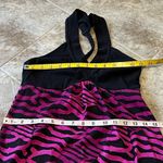 The North Face V Neck Striped Zebra Maxi Dress Black Magenta Pink Pullover XS Photo 5