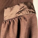 Bebe Y2K Dress Sz Small Brown Silk Trim Puff Sleeve Goblincore Fairy Vintage USA Photo 5