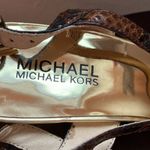 Michael Kors MICHAEL : Black/Brown Snakeskin Strappy Heel Sandal- 9 Photo 2