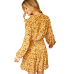 VOY Patricia Women's Tied Ruffle Accent Long Sleeve Swing Mini Dress Size Large Brown Photo 11