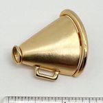 Vintage Gold Tone Cheerleader 3D Megaphone Pin Brooch Photo 2