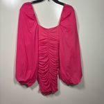Oh Polly  Feeling Good Long Puff Sleeve Ruched Mesh Mini Dress‎ in Hot Pink 262 Photo 8