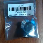 Simulated Peridot and White Diamond Sterling Silver Ring (Size 6) Photo 13