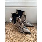 ZARA NWT Brown black Snake Print pull tab stretch Pointed Toe Booties Size 35 Photo 1