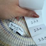 Michael Stars  Sweater Womens X Small Cream Striped Heathered Crew Neck Cotton Photo 5