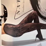 Natori  Feather Lace Net Tights Black Medium Sheer Patterned Hosiery Photo 2