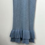 LPA Revolve  Blue Knit Sweater Maxi Dress with Ruffle Detail Size: XS Photo 8
