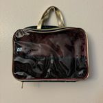 Dark Blue Travel/Cosmetic Bag with Gold Star Print, Gold Handles & Trim Gray Photo 4