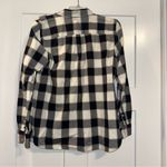 Talbots black & white buffalo plaid 100% cotton button down shirt Medium NWT Photo 1
