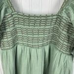 Free People  Easy To Love Cotton Bubble Mini Dress Size Small Sage Green Bohemian Photo 4