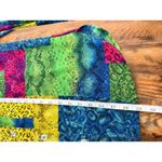 A8 VTG Teddi Womens Small Patchwork Snake Leopard Print Button Up Shirt Top Green Size undefined Photo 4