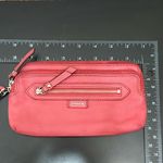 Coach Coral Daisy Leather Double Zip Wallet Wristlet Photo 8