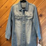 Especially yours studded pearl accent denim duster NWT Blue Size M Photo 4