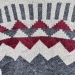 Debut Tan Gray Burgundy Aztec Geo Print Open Front Long Cardigan by Size Small Photo 6