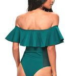 Missguided Green Mesh Panel Swimsuit Photo 1