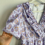 Pink Ripple Paisley‎ Lilac Ruffle Mini Cocktail Dress Women’s Lightweight Size L Purple Size L Photo 5
